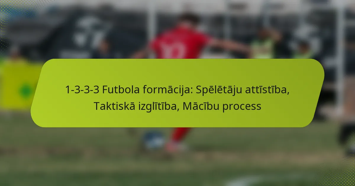 1-3-3-3 Futbola formācija: Spēlētāju attīstība, Taktiskā izglītība, Mācību process